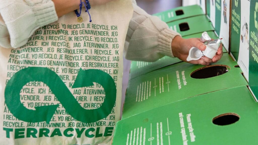 Person recycling plastic